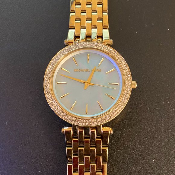 MICHAEL KORS Darci Blue Green Mother of Pearl Dial Ladies Watch - Picture 4 of 5